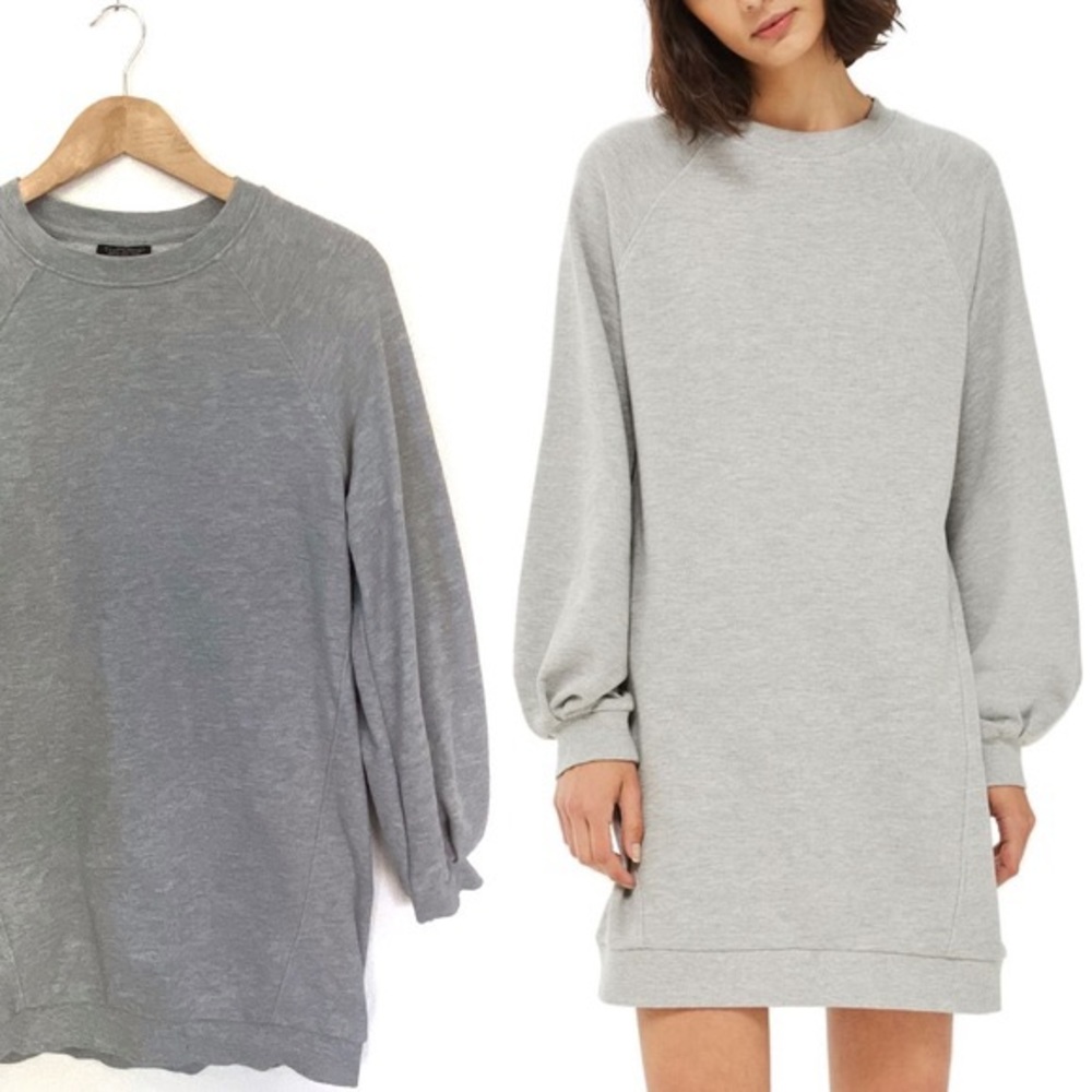 Topshop Balloon Sleeve Sweatshirt Dress